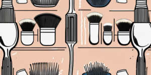 A set of makeup brushes soaking in a bowl of vinegar