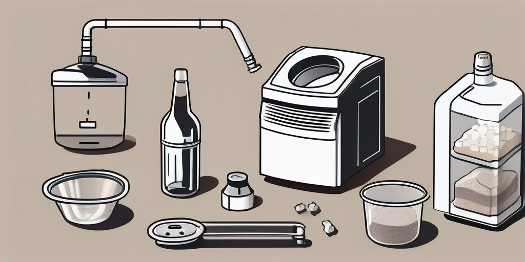 A frigidaire ice maker disassembled into parts