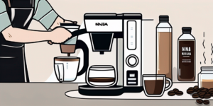 A ninja coffee maker being cleaned