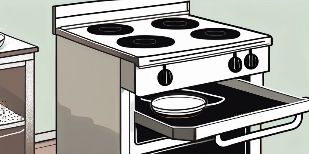 An open oven with visible bottom heating coils