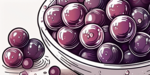 A bunch of fresh grapes in a bowl filled with a mixture of vinegar and baking soda