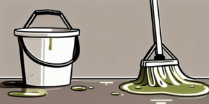 A mop and bucket next to a shiny