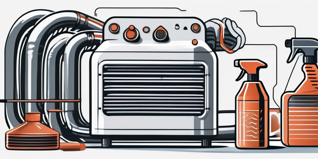 An evaporator coil being cleaned with appropriate tools and cleaning products